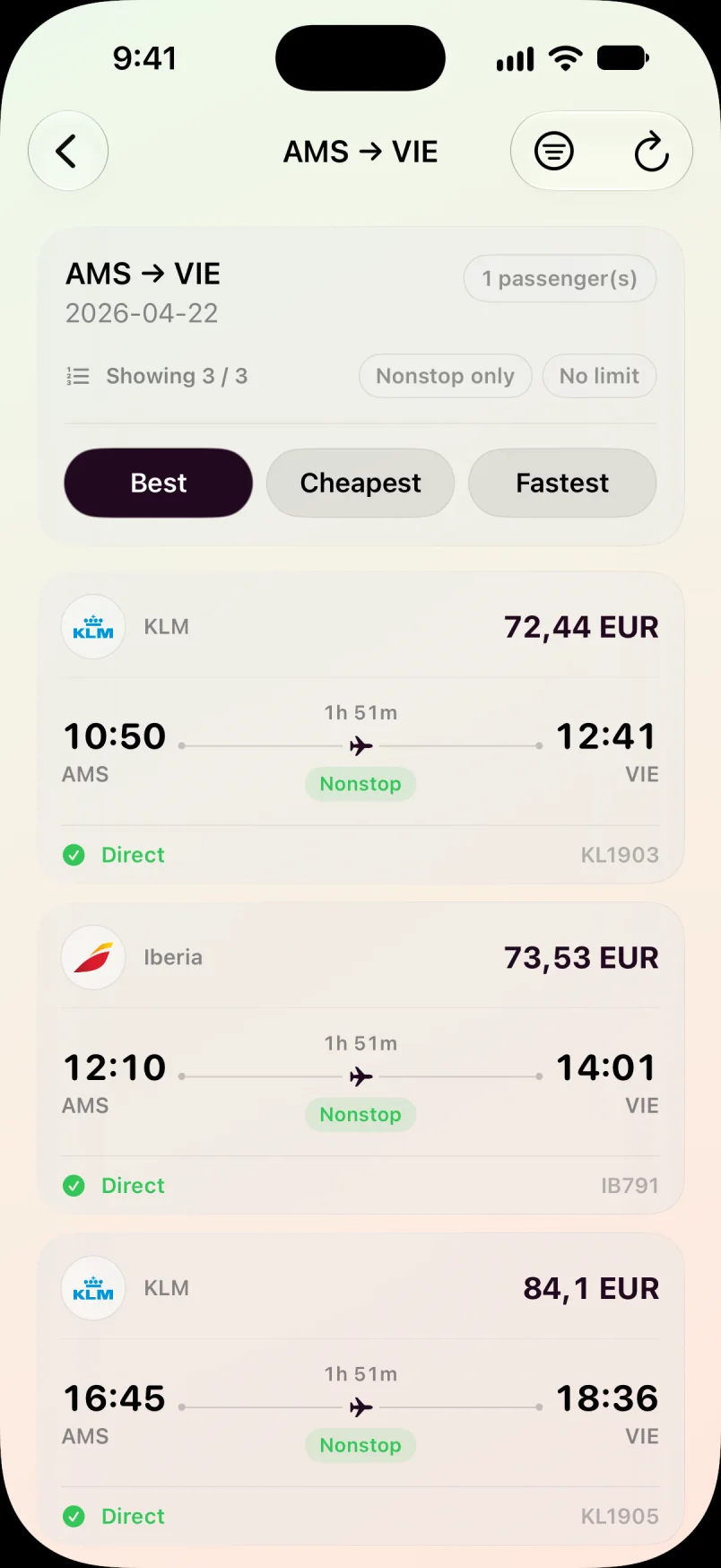Maveon flight list