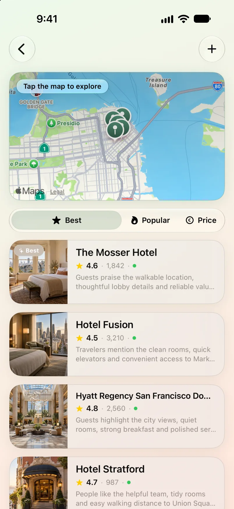 Maveon hotels map