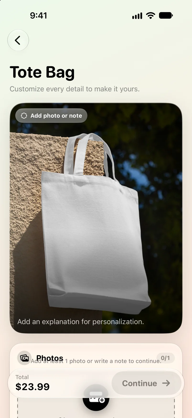Studio tote bag editor