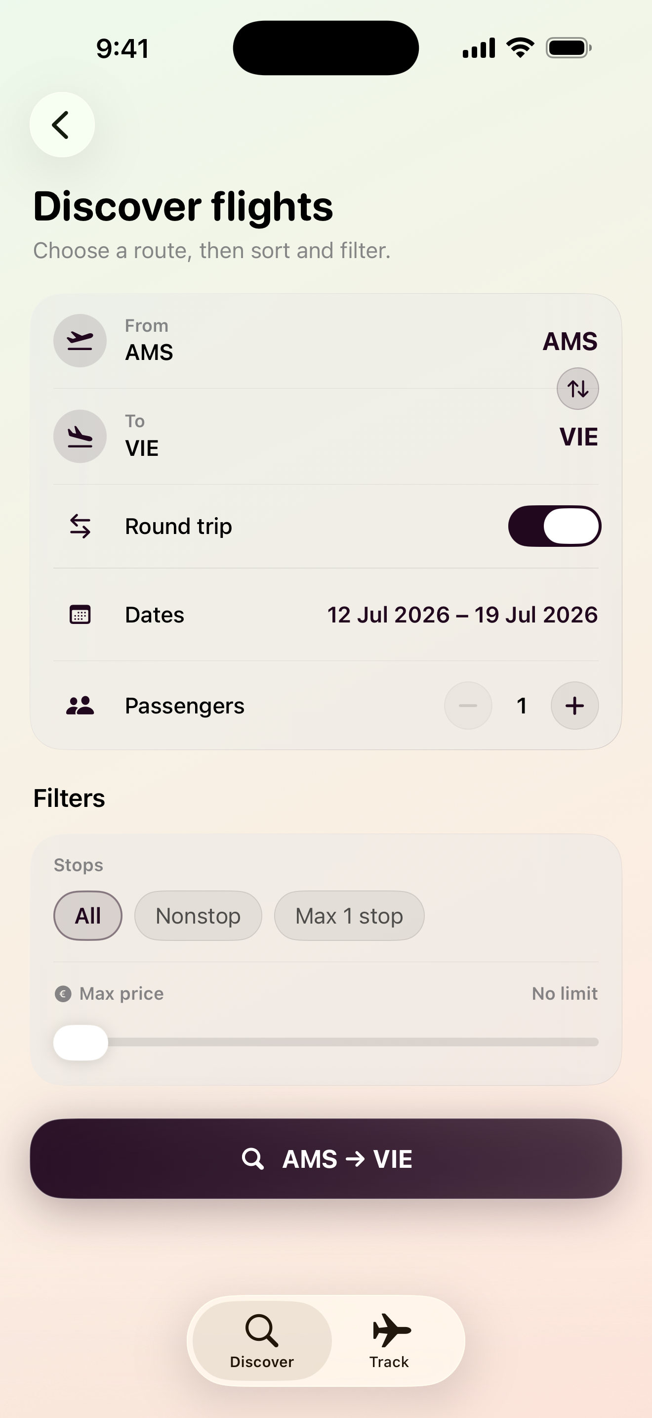 Flight filters in Maveon